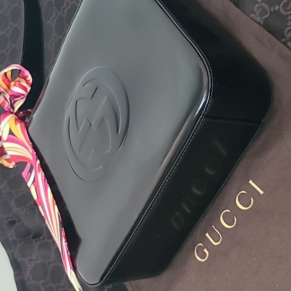 GUCCI VINTAGE 1970’S SOHO LEATHER INTERLOCKING GG SHOULDER BAG VERY GOOD COND - Picture 15 of 17